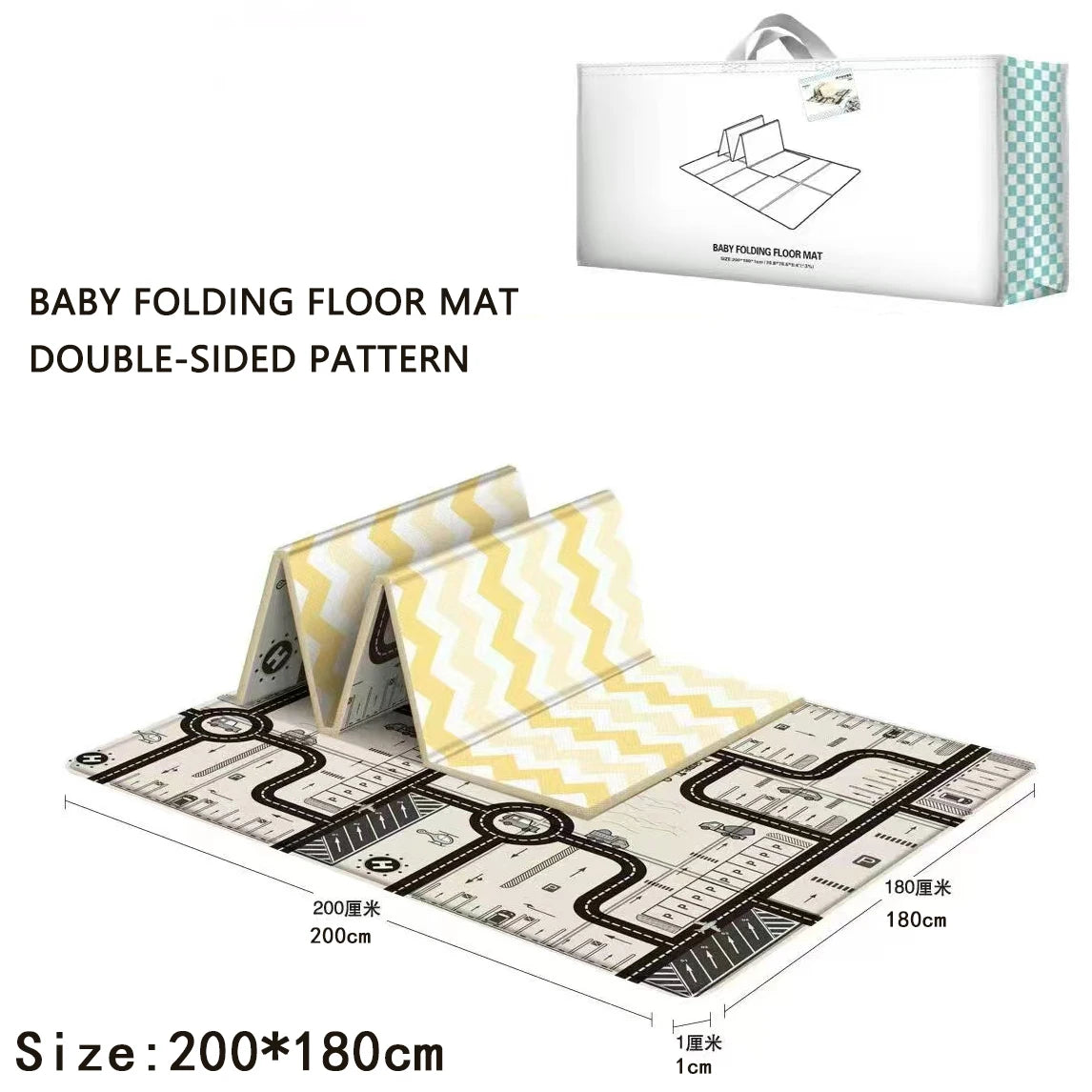 Activities mat for baby Outdoor Camping Mat Foldable Play Mat Double-Sided Cartoon Pattern Waterproof Carpet Easy to Carry