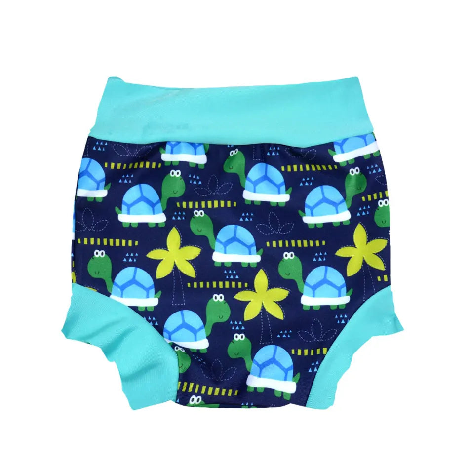 Eezkoala Newborn Baby Leakproof Swimming Diaper Baby Swimwear Boys Girls Printed Cloth Diapers High Waist Swimming Nappies