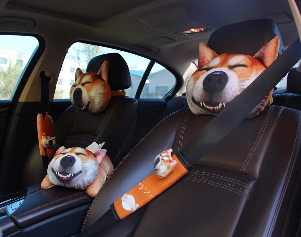 Cartoon Car Seat Belt Cover Universal Auto Seat Belt Shoulder Pad Cushion Protector Safety Protection Warm Flannel Interior Seat