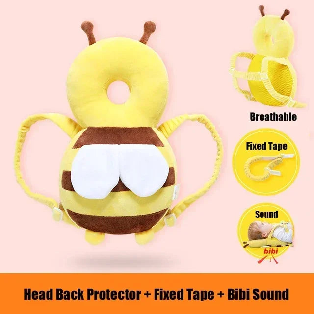 Coussin de protection pour la tête et le dos pour bébé, coussin de protection pour apprendre à marcher, couvre-chef pour prévenir les blessures, coussin de sécurité pour prévenir les chutes, dessin animé, abeille, oreillers pour enfants