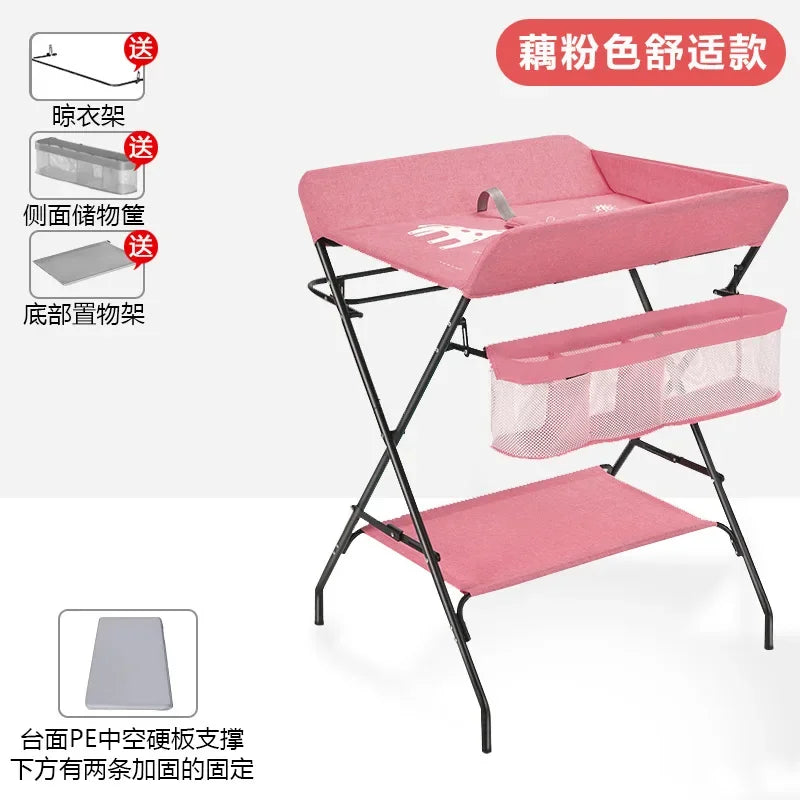 Multi-functional Baby Care Table, Newborn Baby Touch Table, Baby Diaper Changing Portable, Foldable Washable Bath Stand