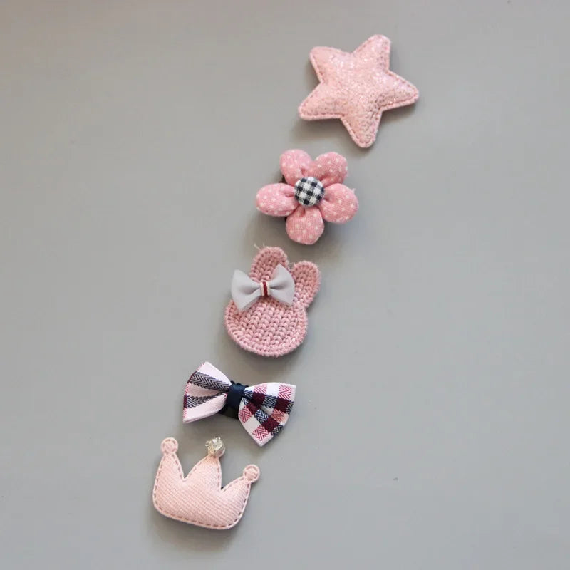 5Pcs/Set Baby Hair Clips Cute Girl Bows Crown Hair Clips Kids Child Baby Hairpins Barrettes Haarspeldjes Baby Hair Accessories