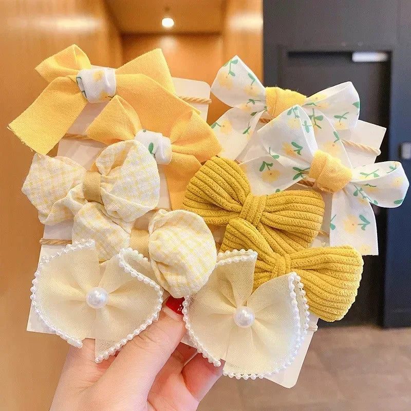 10Pcs/Set New Baby Girl Cute Colors Flower Hair Bands Ponytail Holder Chilren Soft Scrunchies Rubber Kid Hair Accessories