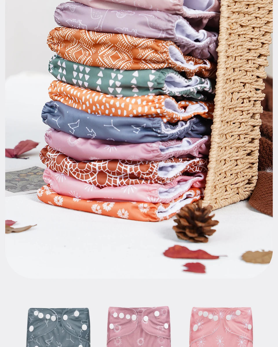 Happyflute 3-15KG 3Pcs Set Pocket Diaper Suede Cloth Inner Washable&Reusable Absorbent Ecological Adjustable Baby Nappy Cover
