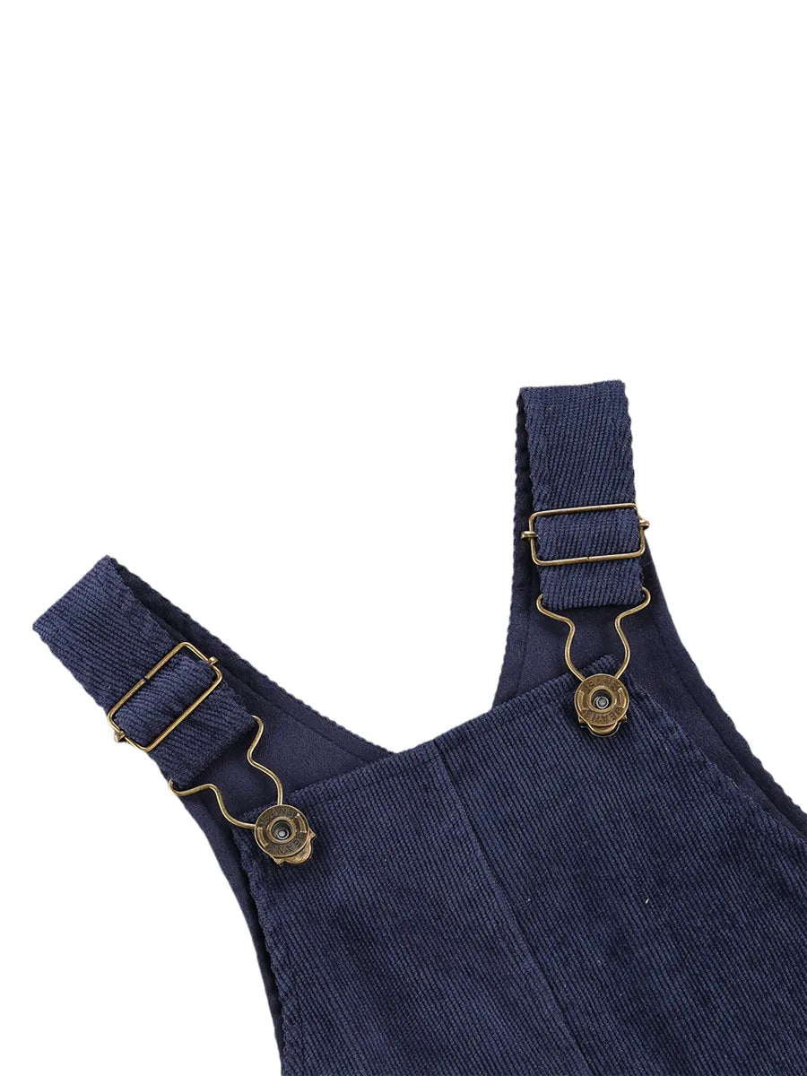 Combinaison pantalon à bretelles unisexe pour bébé de 0 à 24 mois avec boutons, couleur unie, pour tout-petits garçons et filles