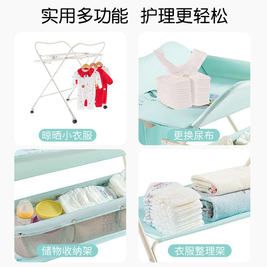 Diaper-Changing Table Baby Care Desk Portable Multifunctional Folding Newborn Baby Bath Diaper Changing Baby Care Table ę¸°ě €ę·€ 테이블