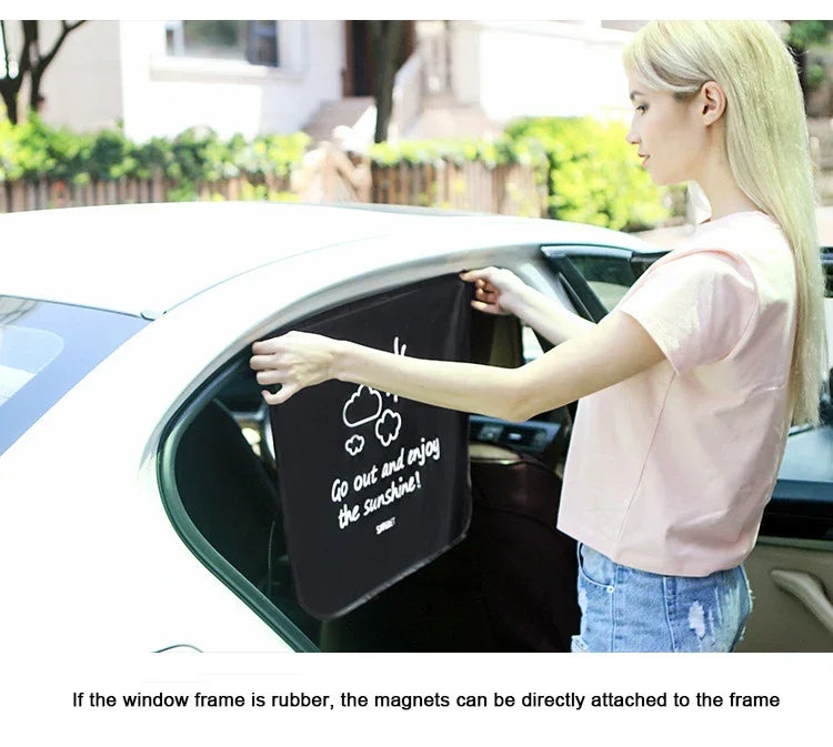 Cartoon Universal Side Window Sunshade UV Protection For Baby Children Car Magnetic Curtain In The Car Window Sunshade Cover