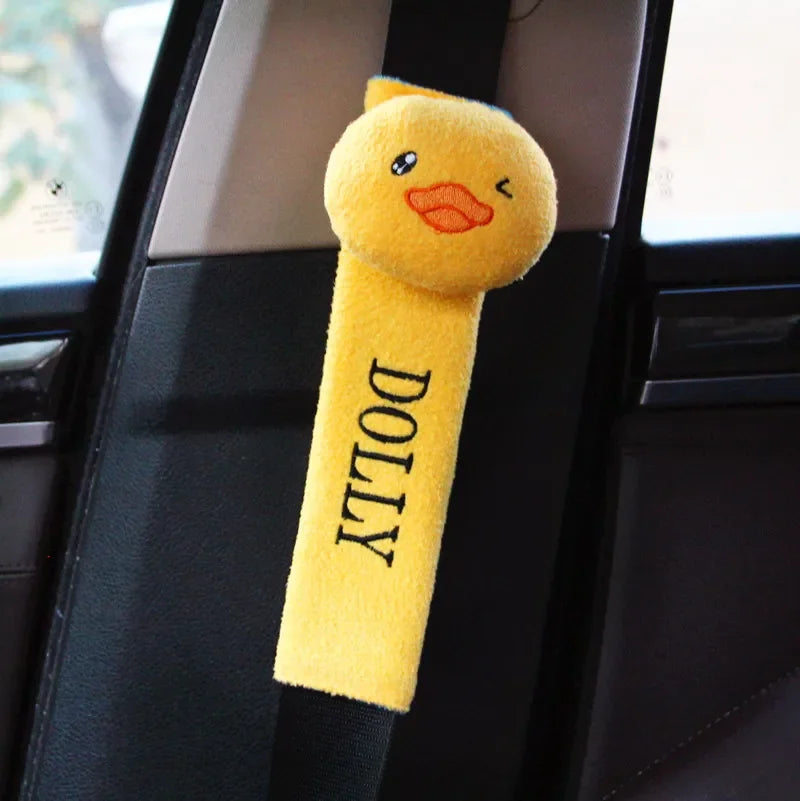Cartoon Car Seat Belt Cover Universal Auto Seat Belt Shoulder Pad Cushion Protector Safety Protection Warm Flannel Interior Seat