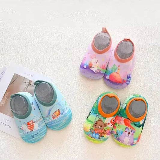 Chaussures d'eau pour bébé, motif animal de dessin animé coloré, pour piscine, plage, enfants, natation, surf, sport, baskets, chaussettes antidérapantes pour intérieur et extérieur