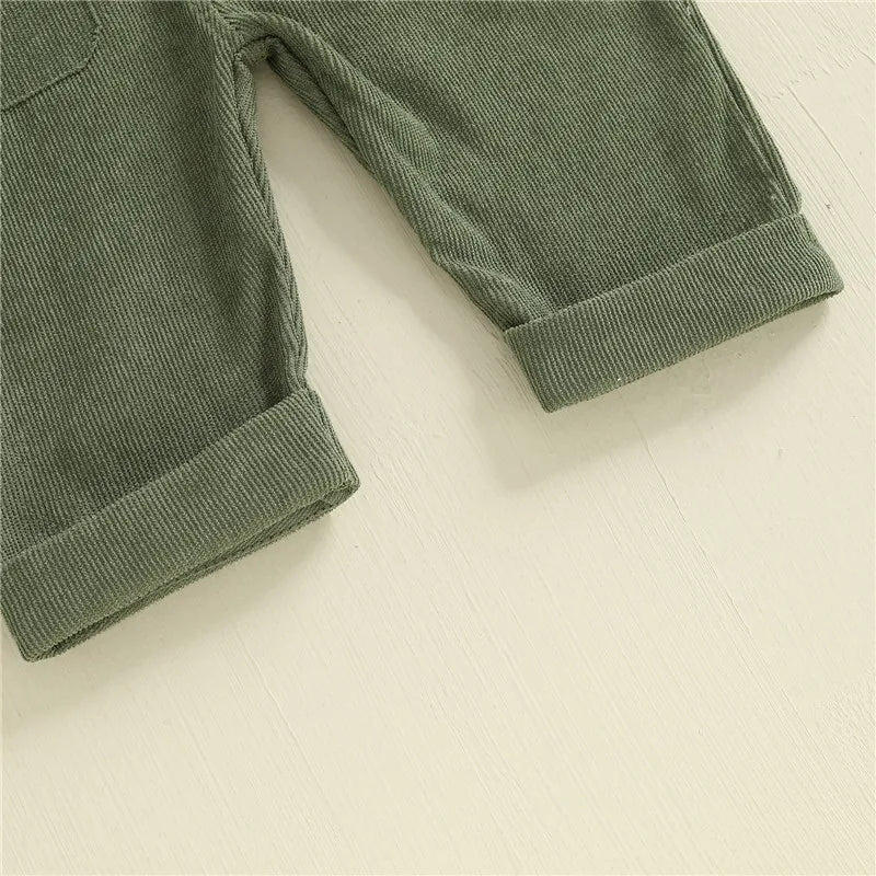 Combinaison pantalon à bretelles unisexe pour bébé de 0 à 24 mois avec boutons, couleur unie, pour tout-petits garçons et filles