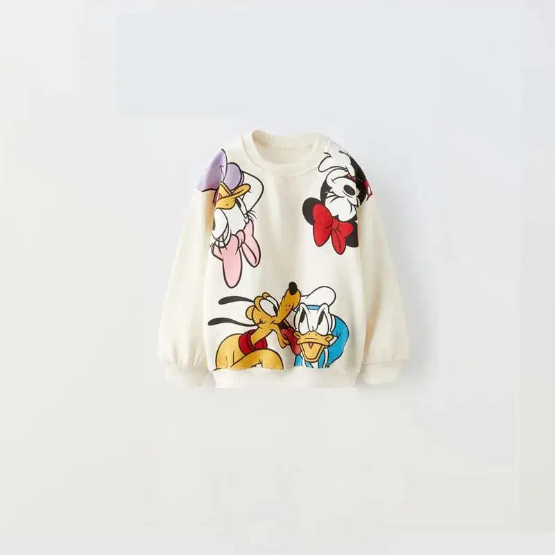 Ensemble 2 pièces pour bébé fille, haut à manches longues et pantalon, motif Minnie, tenue de printemps pour enfant