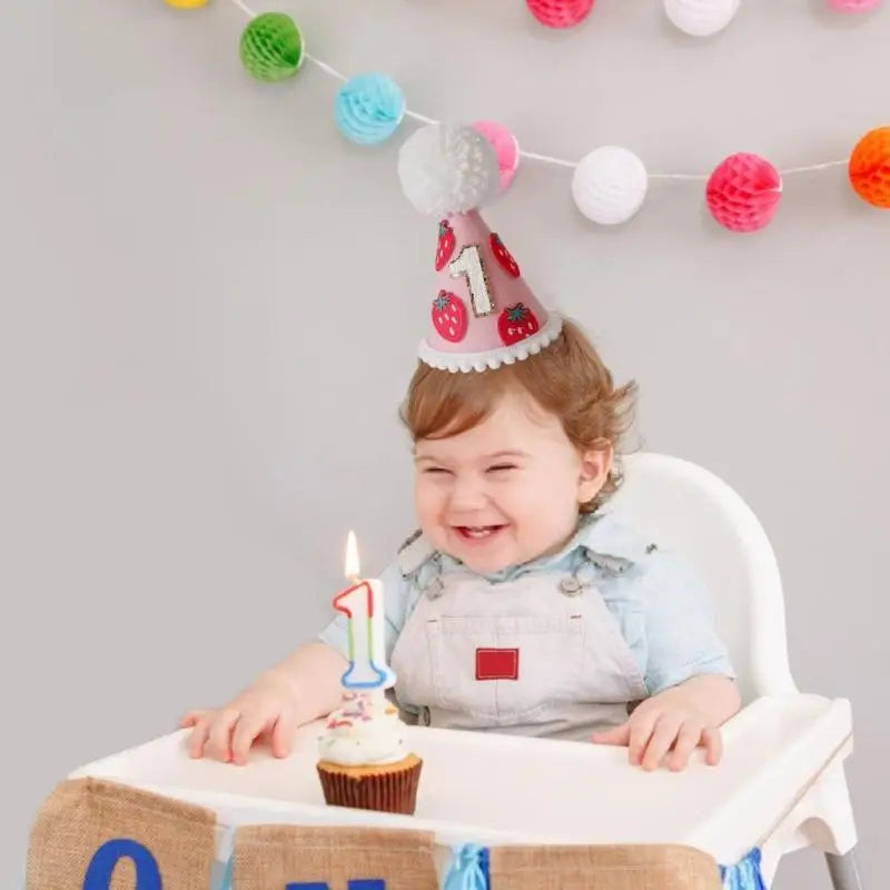 Felt Celebration Party Caps Birthday Hat for One Year Birth Celebration
