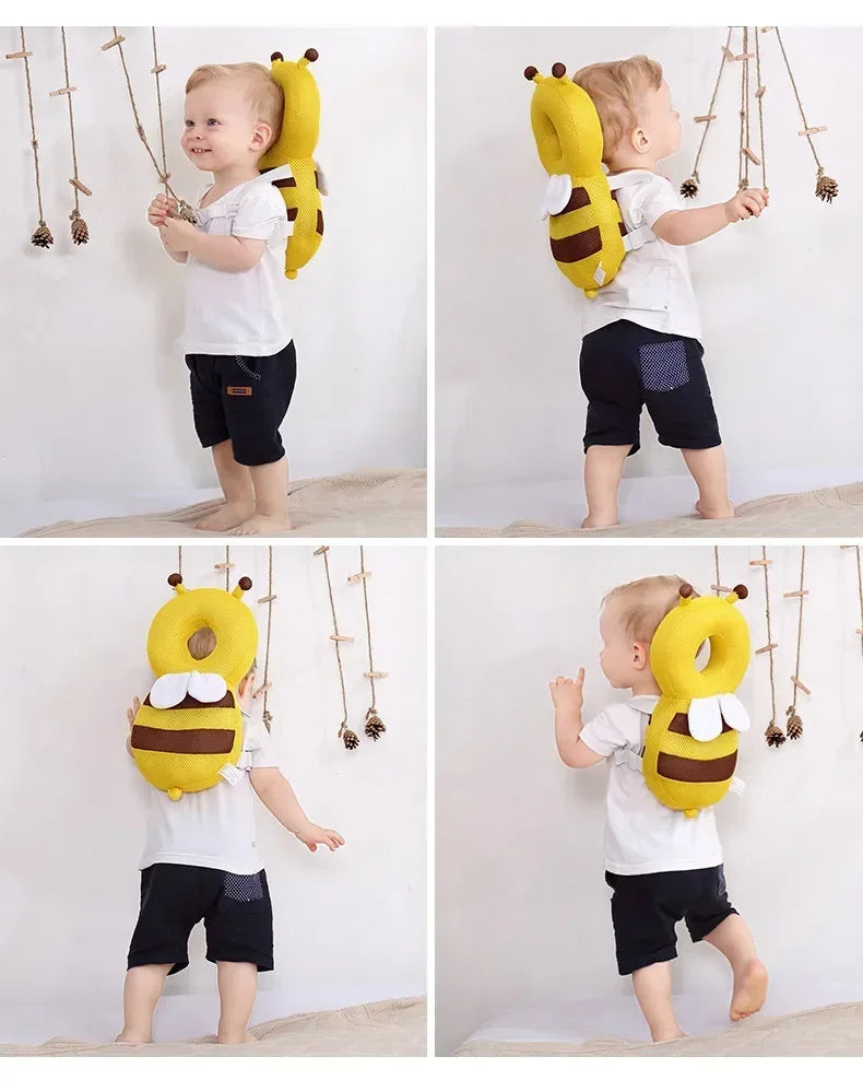 Coussin de protection pour la tête et le dos pour bébé, coussin de protection pour apprendre à marcher, couvre-chef pour prévenir les blessures, coussin de sécurité pour prévenir les chutes, dessin animé, abeille, oreillers pour enfants