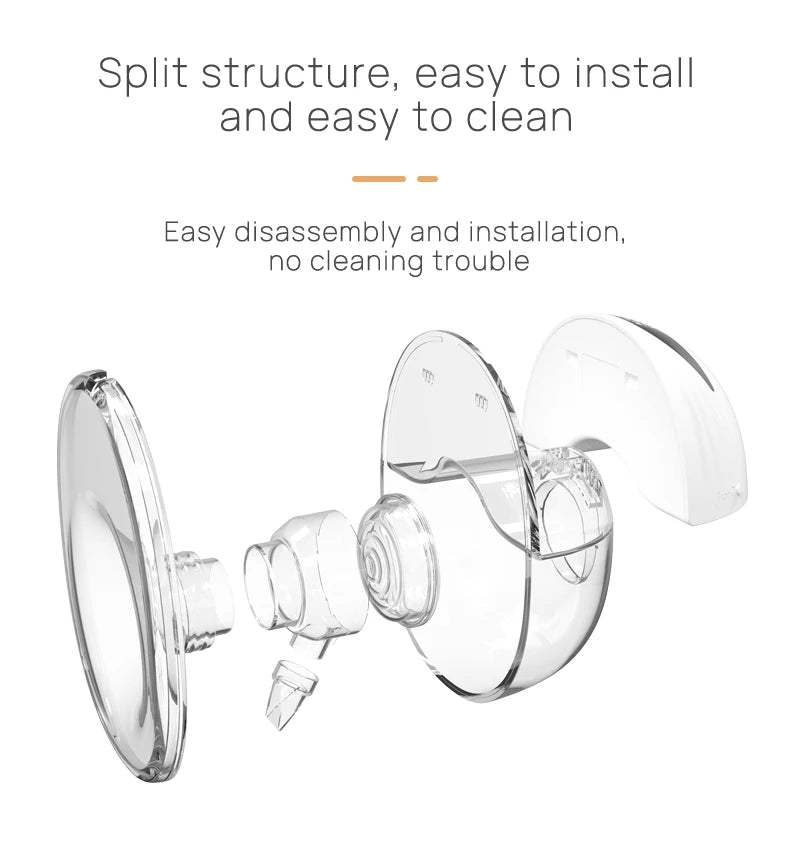 Tire-lait électrique portable mains libres sans BPA avec écran LED 4 modes et 12 niveaux