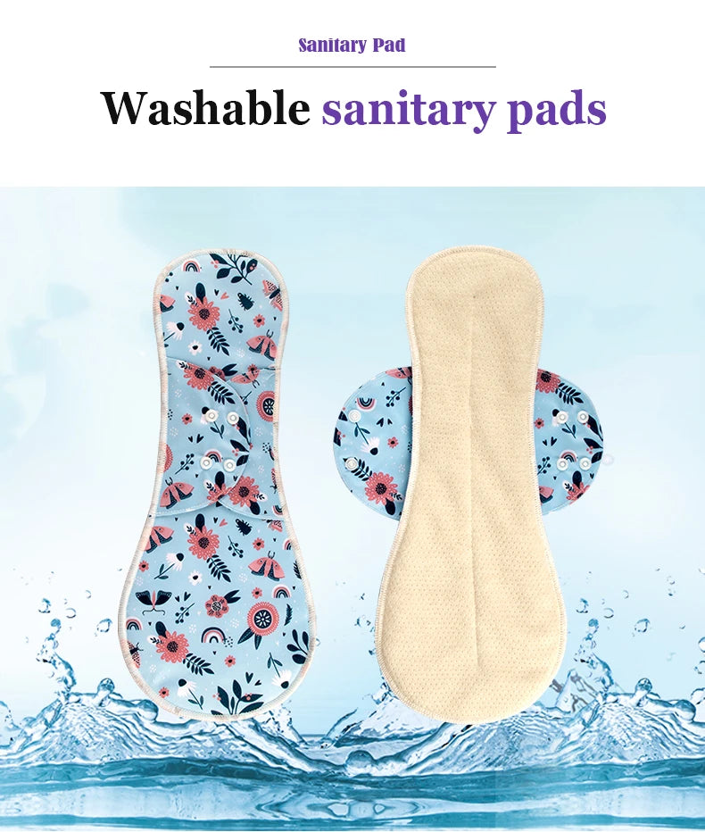 Lot de 2 serviettes hygiéniques lavables en coton pour femme, réutilisables, pour flux abondant, pour la nuit et la journée