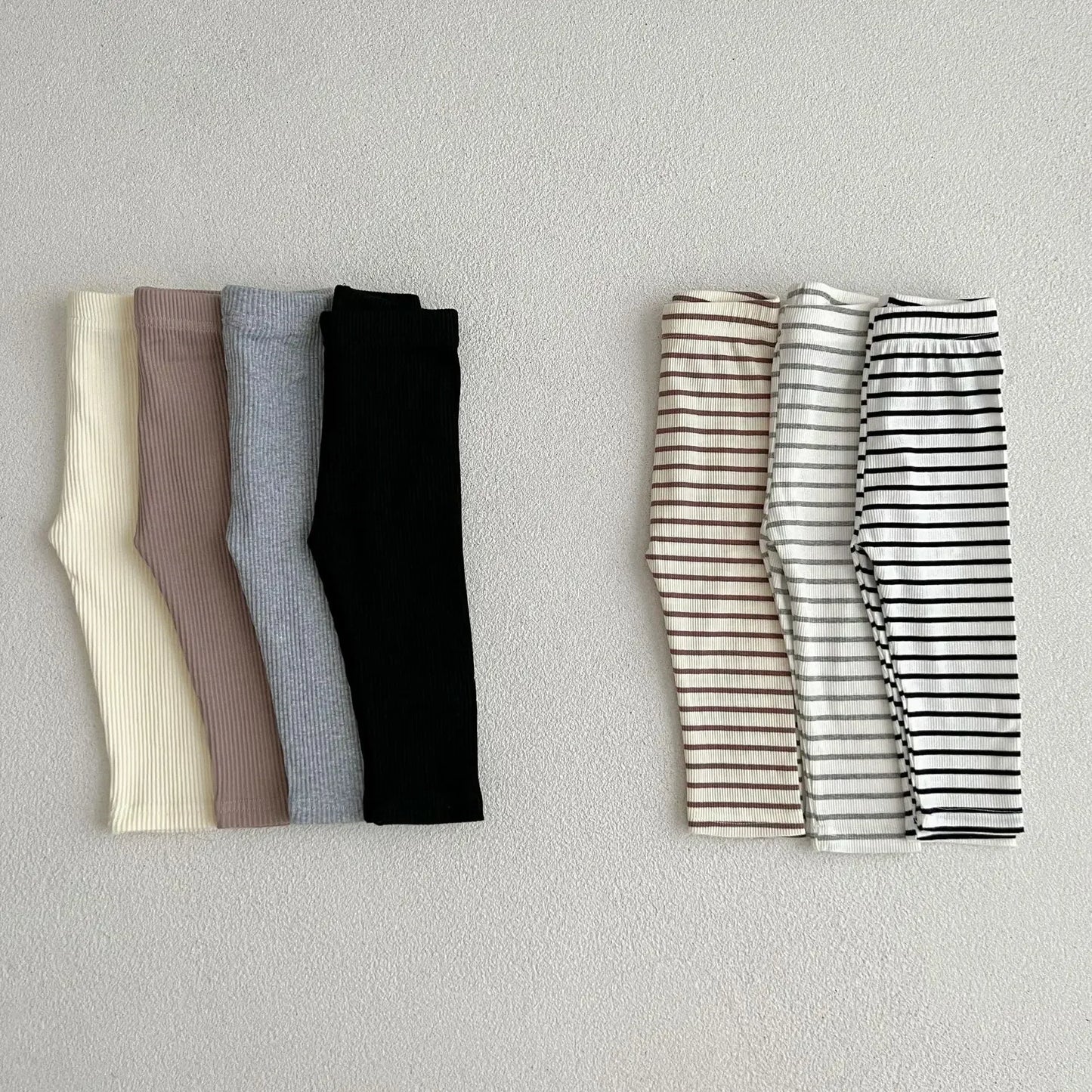 Leggings simples et solides pour bébé, pantalons skinny à rayures pour filles, pantalons slim en coton élastique pour nouveau-né, pantalons extensibles pour garçons