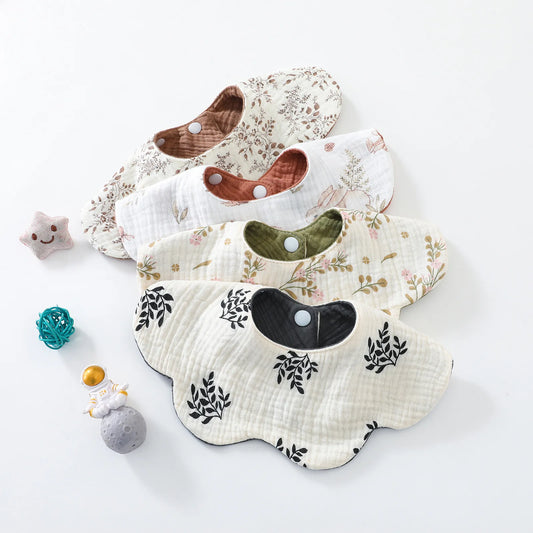 New 6 Layers Cotton Two-sided Usable Baby Feeding Drool Bib Cute Infants Saliva Towel Burp Cloth For Newborn Toddler Kids Bibs