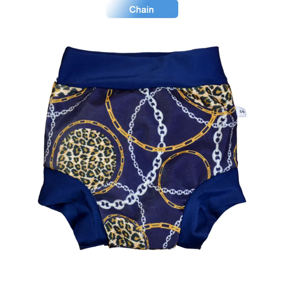 Eezkoala Newborn Baby Leakproof Swimming Diaper Baby Swimwear Boys Girls Printed Cloth Diapers High Waist Swimming Nappies