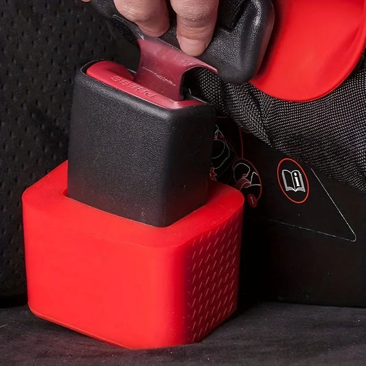1pcs Car Seatbelt Locking Upright Device Card Slot Bracket Silicone Buckle Protective Cover Guard Belt Holder Car Accessories