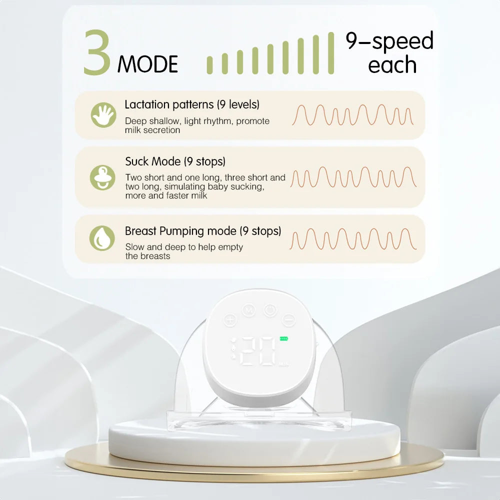Tire-lait électrique mains libres, silencieux et invisible, extracteur de lait portable, 3 modes, collecteur de lait d'allaitement