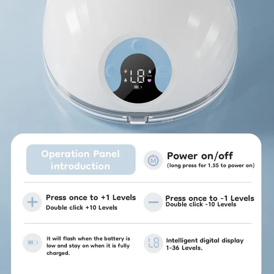 Tire-lait électrique portable, 4 modes et 36 niveaux, collecteur de lait confortable, sans BPA, 210 ml
