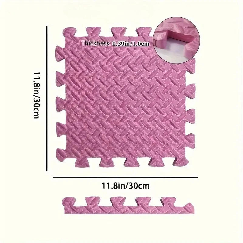 16-Piece Baby Activity Mat Leaf Pattern Anti-slip Shock-absorbing Interlocking Floor Tiles Suitable for Bedroom and Living Room