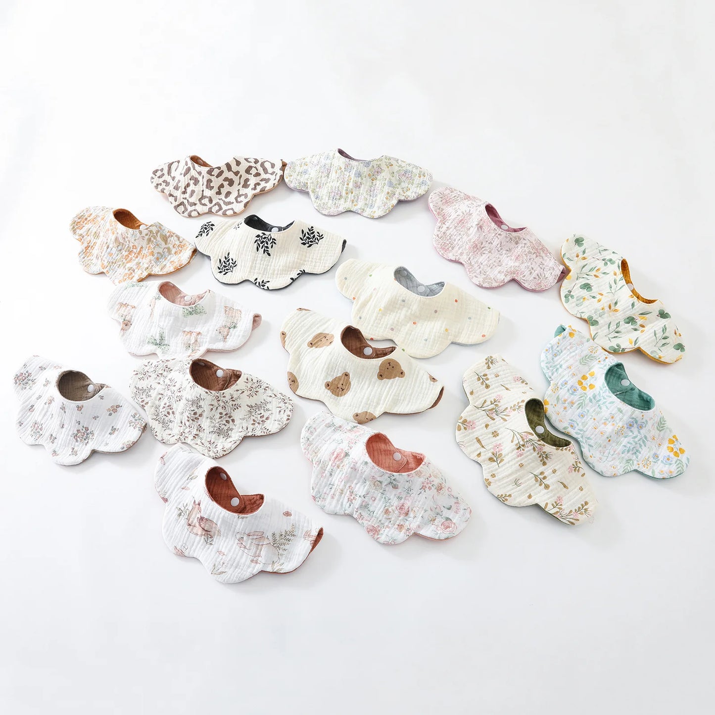 New 6 Layers Cotton Two-sided Usable Baby Feeding Drool Bib Cute Infants Saliva Towel Burp Cloth For Newborn Toddler Kids Bibs