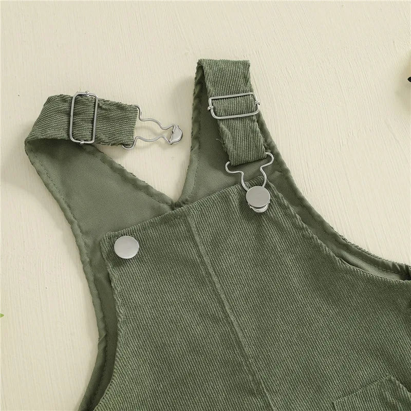Combinaison pantalon à bretelles unisexe pour bébé de 0 à 24 mois avec boutons, couleur unie, pour tout-petits garçons et filles