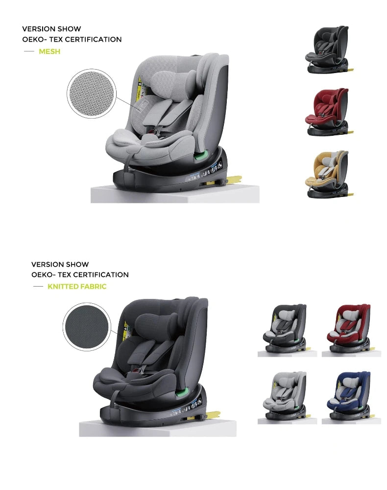 Child Seat 360° Baby Car Seat Rotatable ISOFIX ,E8,R129/Group0+1/2/3,0-36 kg/0-12 Years, 5-Point Safety Belt, Child Car Seat