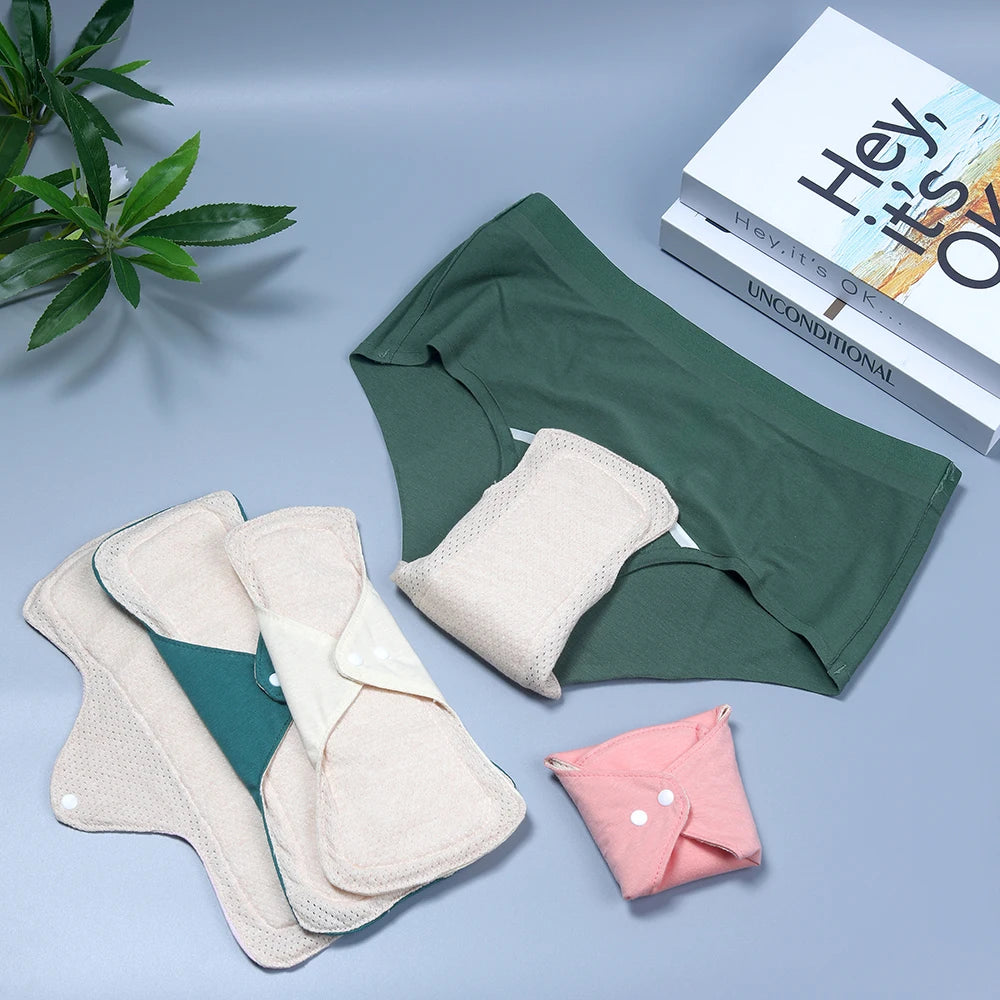 Serviettes hygiéniques en coton coloré BIAI, lavables et réutilisables, très absorbantes et respirantes, cadeau pour femme