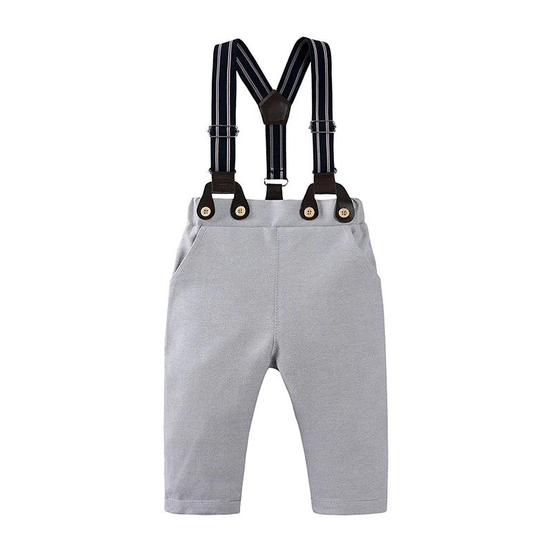 Ensembles de vêtements pour bébés garçons, 3 pièces, chemise à nœud papillon, barboteuse, pantalon et chapeau, robe pour nouveau-né, costume de fête pour homme