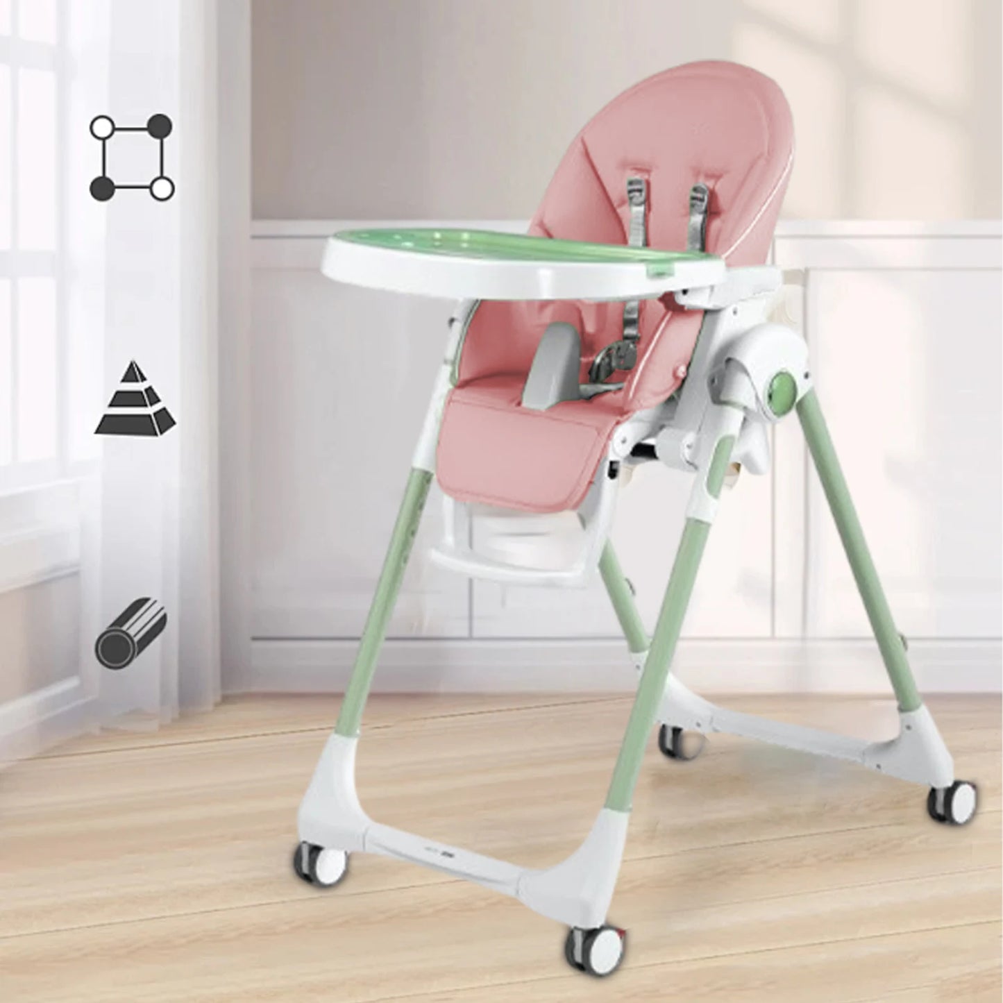 Portable Dining Chair Cover Baby PU Leather Dining Chair Pad Soft Multifunctional Seat Cover With Padding For Kids Children
