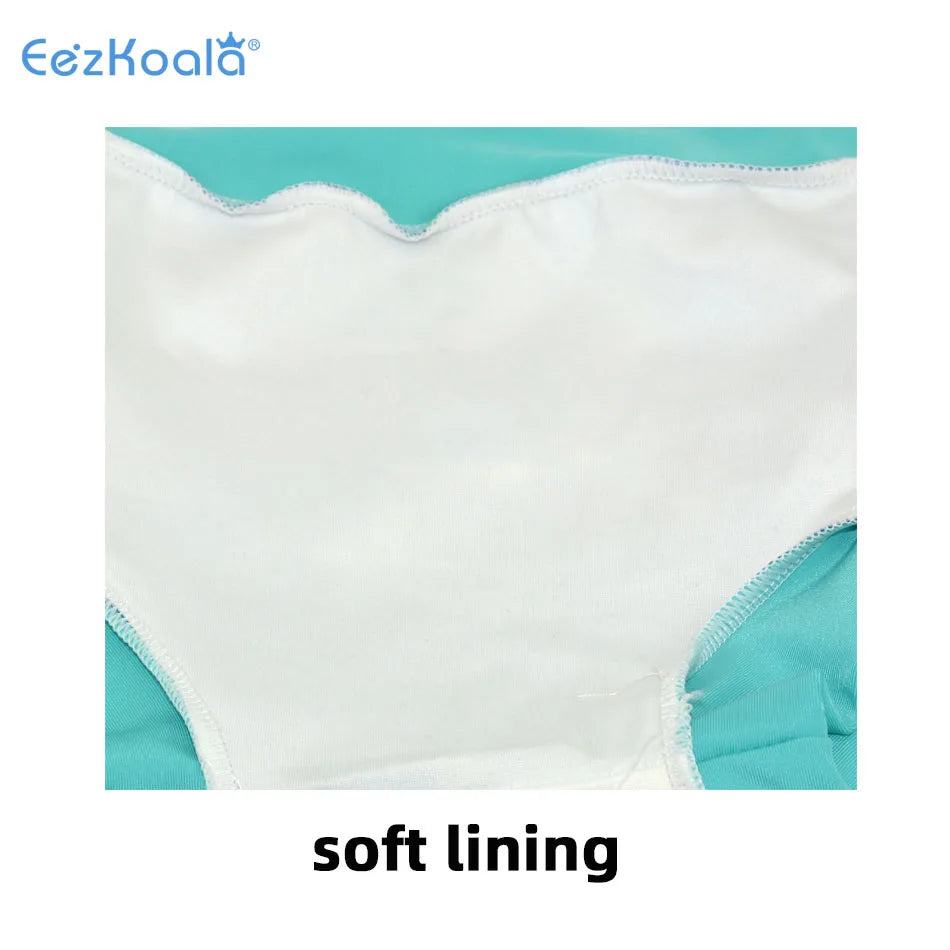 Eezkoala Newborn Baby Leakproof Swimming Diaper Baby Swimwear Boys Girls Printed Cloth Diapers High Waist Swimming Nappies