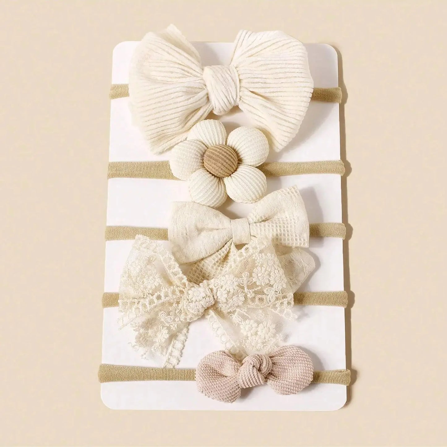 5 pcs different flower shaped baby headbands sweet and lovely floral hair accessory children's high elasticity headband