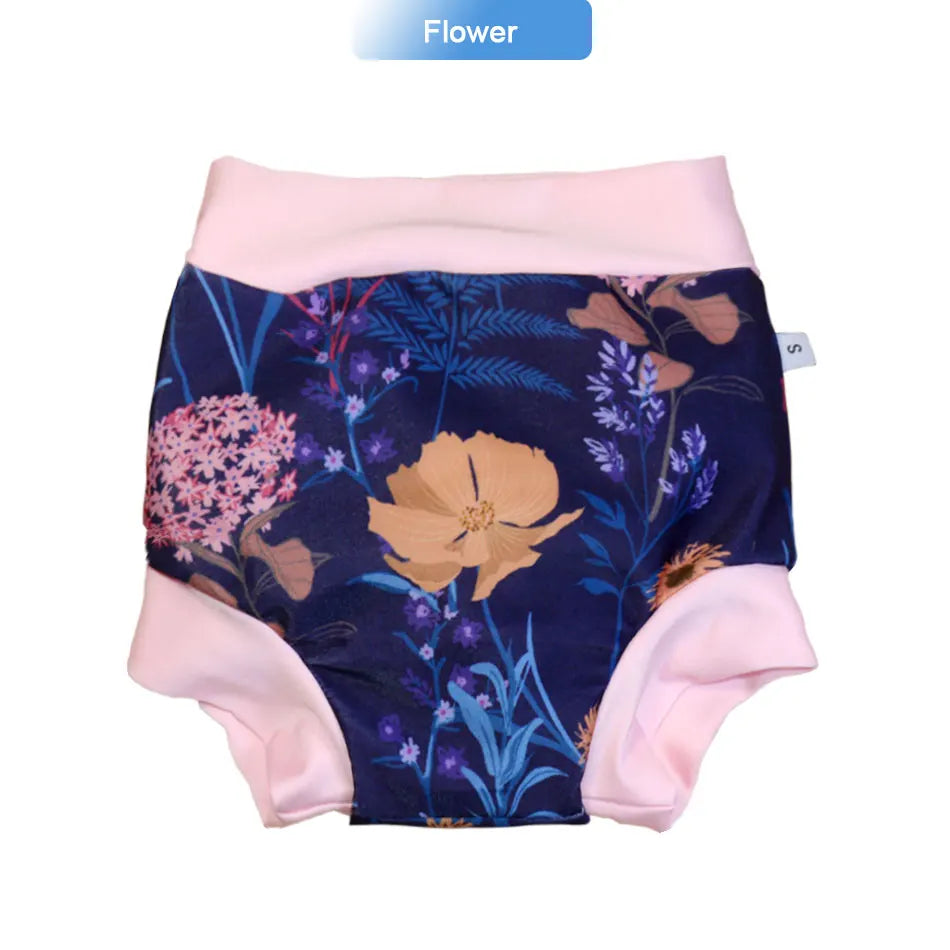 Eezkoala Newborn Baby Leakproof Swimming Diaper Baby Swimwear Boys Girls Printed Cloth Diapers High Waist Swimming Nappies
