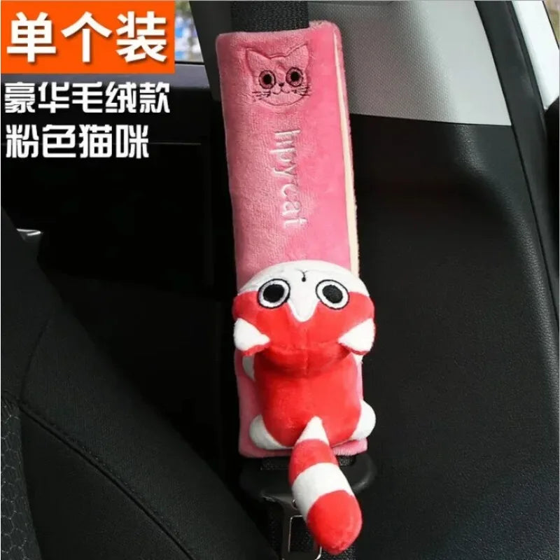 Cartoon Car Seat Belt Cover Universal Auto Seat Belt Shoulder Pad Cushion Protector Safety Protection Warm Flannel Interior Seat