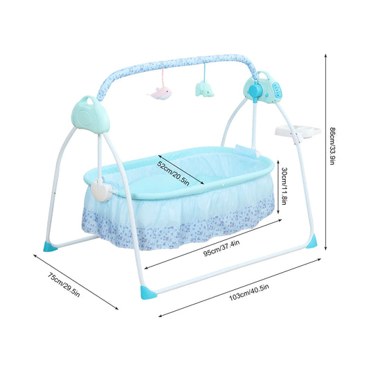 Electric Baby Cradle Folding Baby Swing With 5 Speed Settings And 12 Music Bluetooth Baby Rocker For 0-18 Months 0-25 kg Load