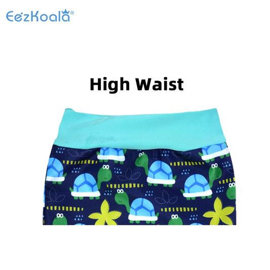 Eezkoala Newborn Baby Leakproof Swimming Diaper Baby Swimwear Boys Girls Printed Cloth Diapers High Waist Swimming Nappies