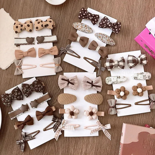 8Pcs/Set Bows Floral Baby Hair Clips Hair Accessories Girls Kids Star Flower Hairpin Headdress Toddler Headwear Birthday Gifts