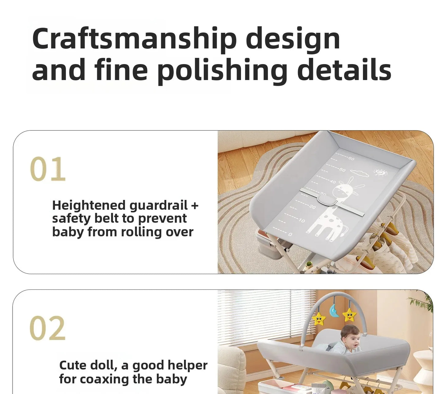 Baby Multifunctional Nursing Table, Foldable Diaper Table, Baby Bathing and Touching Table, Newborn Baby Diaper Changing Table