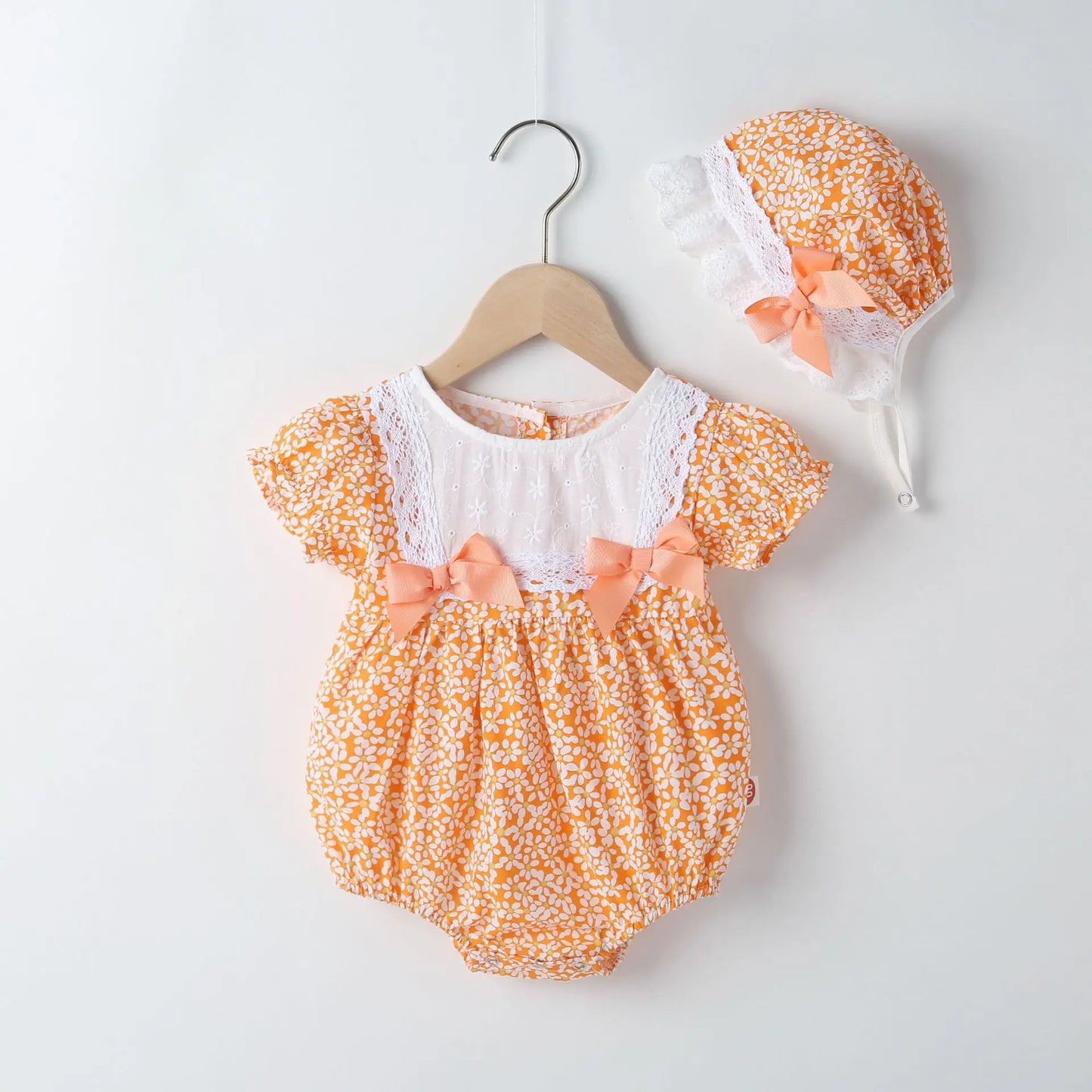 Barboteuse pour bébé fille, barboteuse à volants, col à volants, motif floral, vêtements de princesse pour nouveau-né