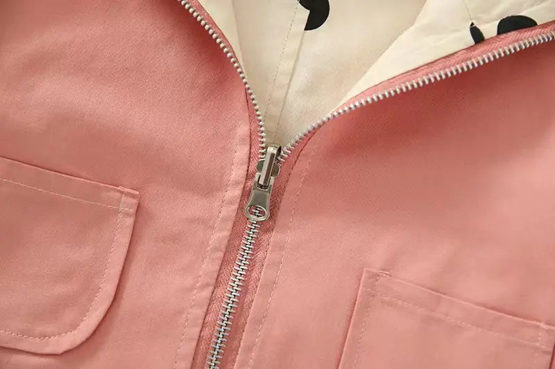 Veste bébé bébé fille coupe-vent printemps et automne nouvelle veste à capuche double face à pois pour enfants veste bébé garçon