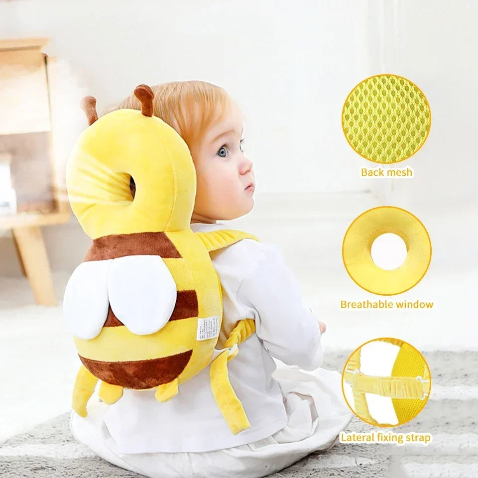 Coussin de protection pour la tête et le dos pour bébé, coussin de protection pour apprendre à marcher, couvre-chef pour prévenir les blessures, coussin de sécurité pour prévenir les chutes, dessin animé, abeille, oreillers pour enfants