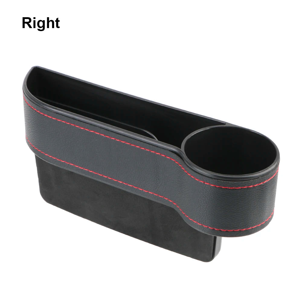 Car Organizer Seat Gap Slit Box With Charging Hole Leather Car Seat Gap Storage Box