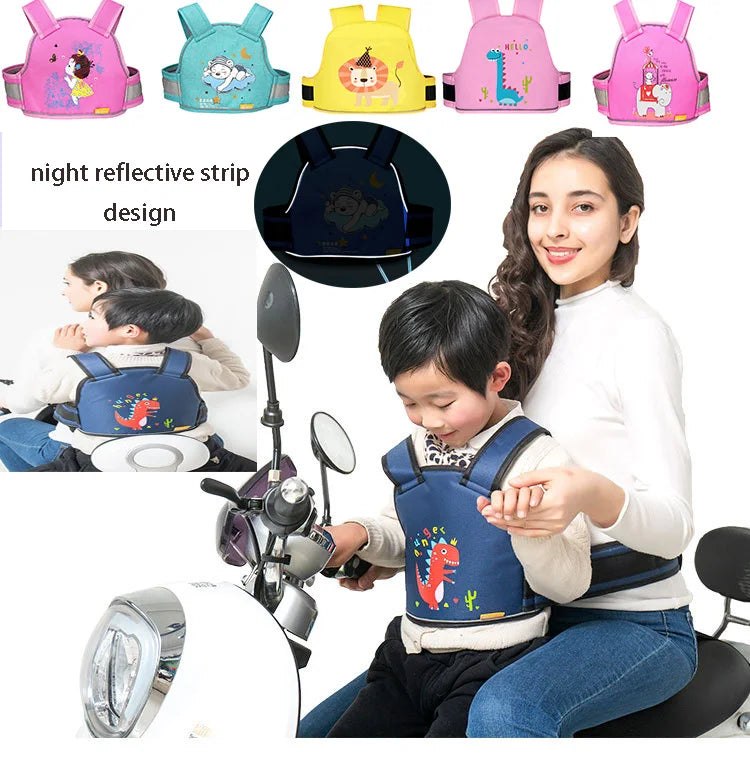 Baby Kids Safety Motorcycle Bike Belt Child Seat Belt Riding Harness Motor Cycle Baby Straps Anti-fall Loss Protection Belt