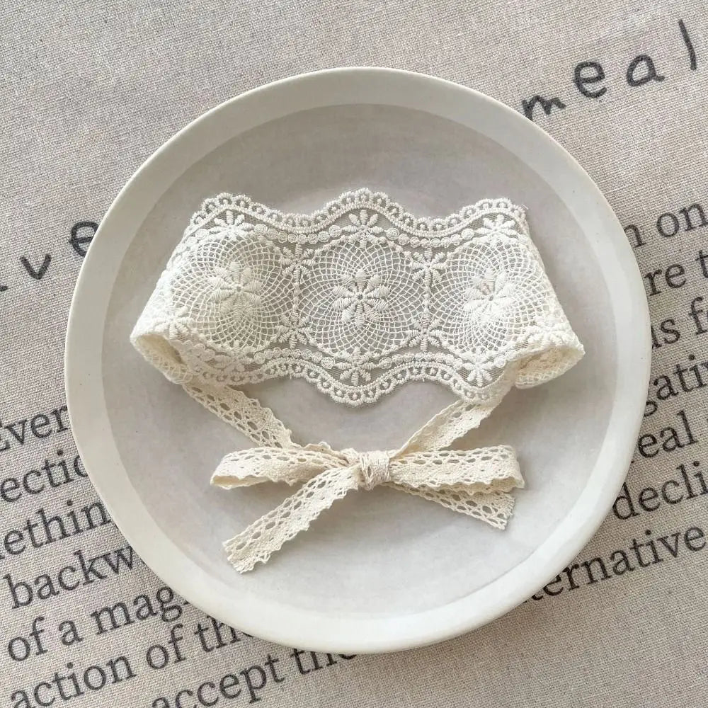 White Lace Headband Baby Headwear Soft Newborn Hair Band Flower Sweet Hairband Outdoor Party