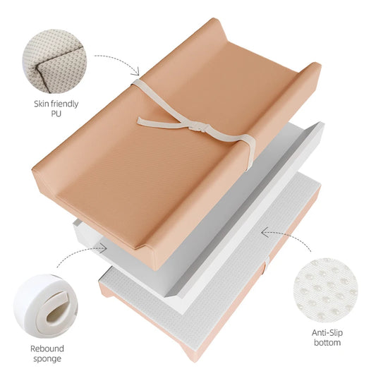Portable Baby Changing Diaper Pad for Newborn Nappy Changing Table with Safety Strap Wipeable Soft Infant Nursing Mat Baby Stuff