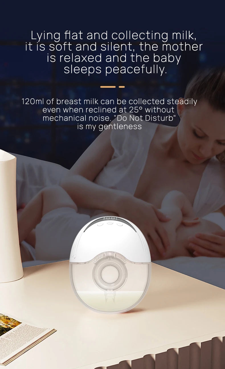 Tire-lait électrique portable mains libres sans BPA avec écran LED 4 modes et 12 niveaux