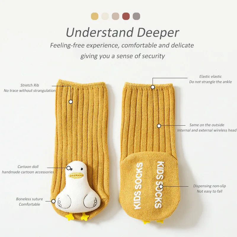 Chaussettes bébé, jolies chaussettes de dessin animé pour enfants, antidérapantes, pour filles et garçons, chaussettes de sol pour tout-petits, printemps-automne, mignonnes, accessoires pour nouveau-nés