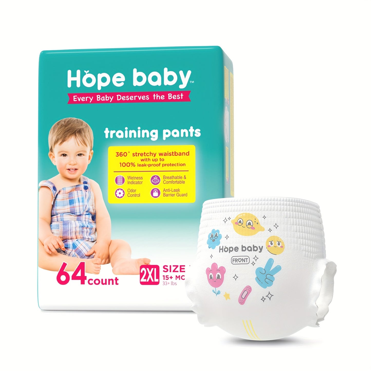 HOPE BABY Pull Ups 2T-3T (16-28 LBS), 68 Count Premium Training Underwear, Baby Diapers Toddler Potty Training Pants, Hypoallergenic With Skin